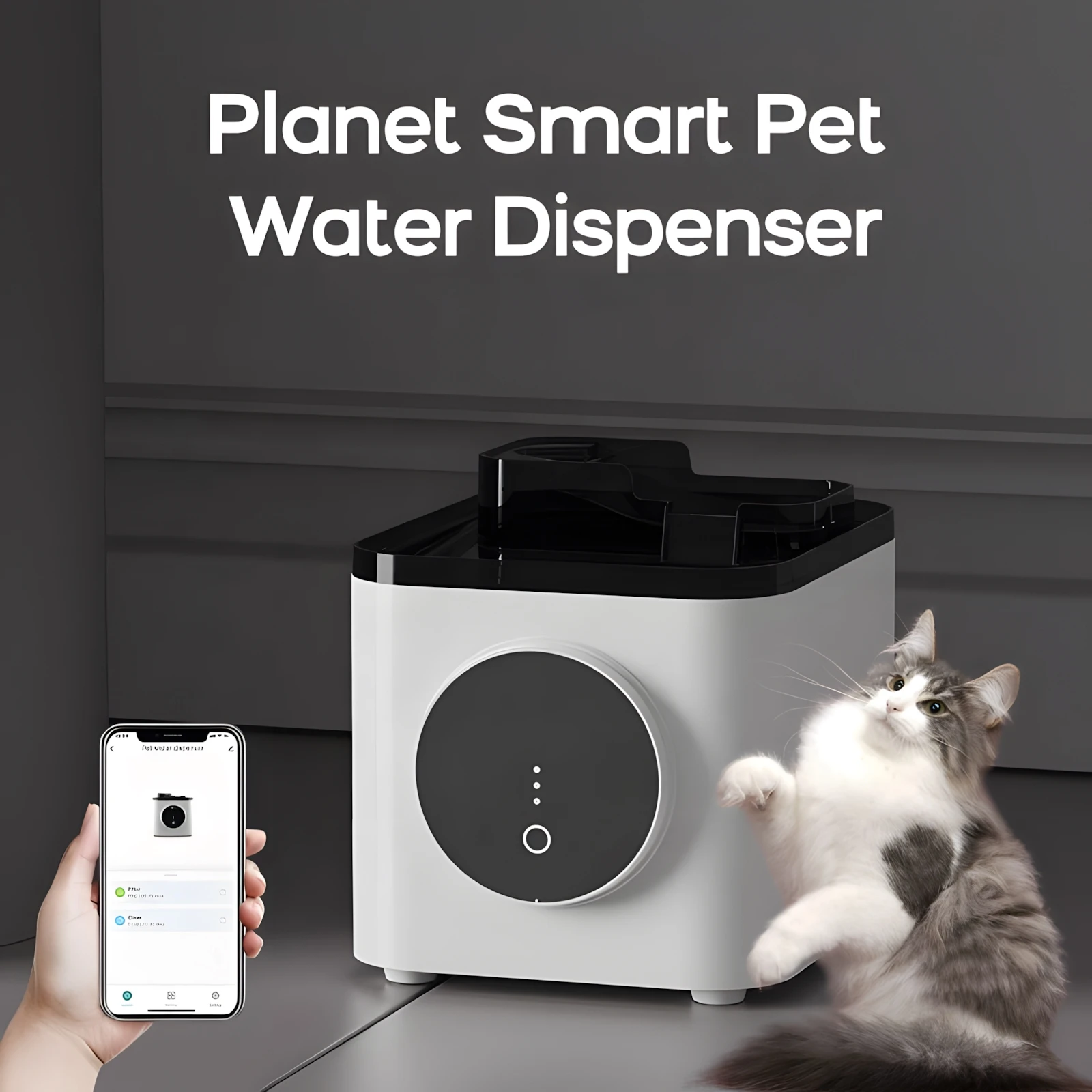 

Intelligent 3.5L Wi-Fi Wireless Cat Water Fountain Automatic App Control of Timed Luxury Smart Pet Water Fountain Dispenser Bowl