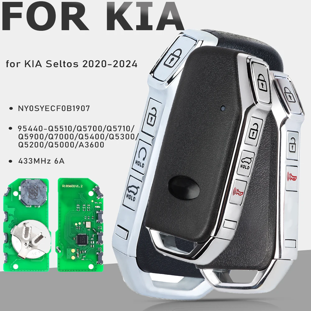 

KEYECU 95440-Q5510 /Q5700 / Q5710 / Q5900 / Q7000 / Q5400 / Q5300 / Q5200 /Q5000 Remote Key Fob 433MHz 6A Chip for Kia Seltos
