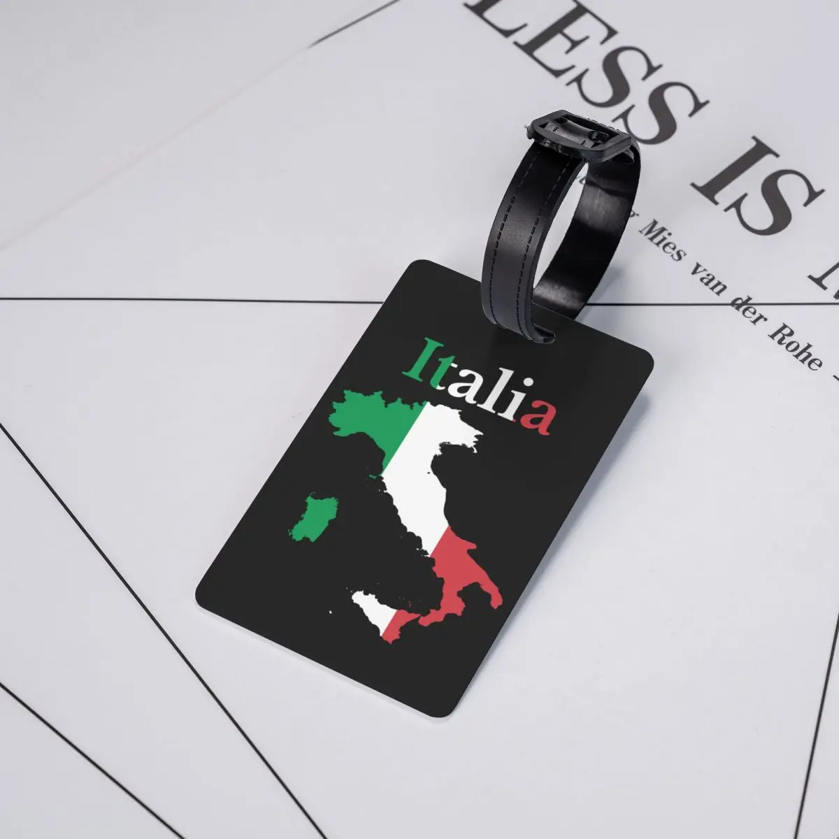 Etichetta per bagagli personalizzata con bandiera della mappa dell'italia con biglietto da visita etichetta identificativa per la copertura della Privacy patriottica italiana per la valigia della borsa da viaggio