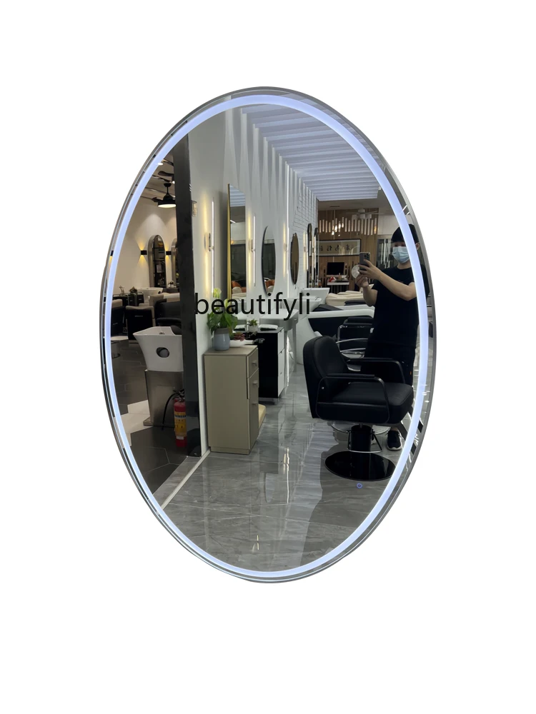 

Barber Shop Single-Sided Mirror Desk Wall Mirror for Hair Salon Barber Mirror Hair Salon with Light