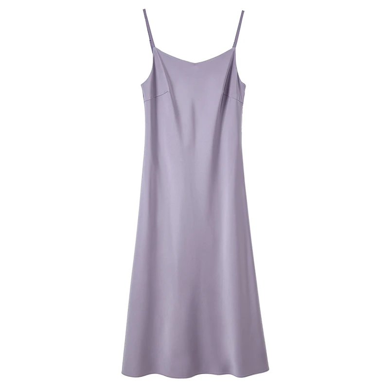 SENTUBILA 2025 ファッションセクシーなロングドレスサマードレスネックパーティーパープルスリップノースリーブコンフォートドレス女性パーティー 132L49812