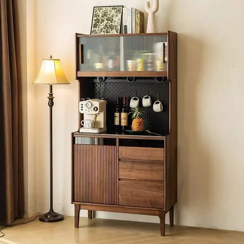 

Customizable North American dining side against the wall integrated multi-functional storage guest restaurant log tea cabinet