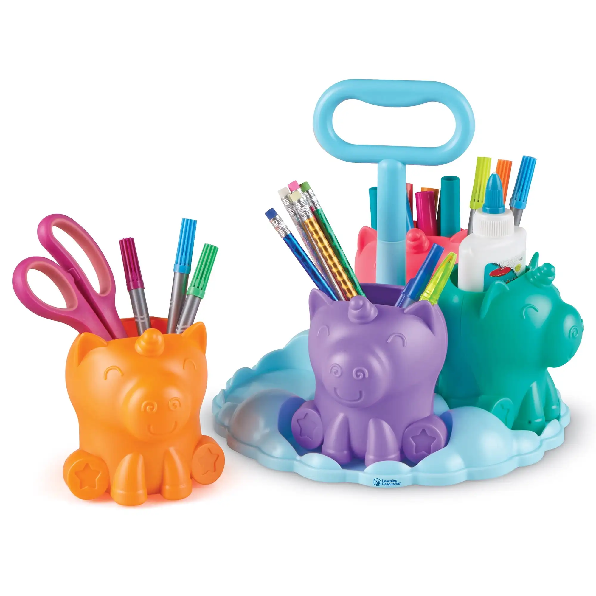 

Learning Resources Create-a-Space Kiddy Center Unicorns - Art and Craft Organizer for Kids Ages 3+ Classroom and Desk Organizer