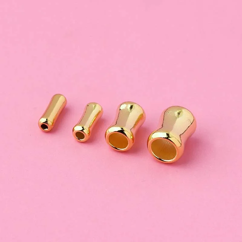 Genuine Real Pure Solid 925 Sterling Silver Beads 18k Gold Bamboo Bone Shape Loose Bead Spacers Jewelry Making Findings