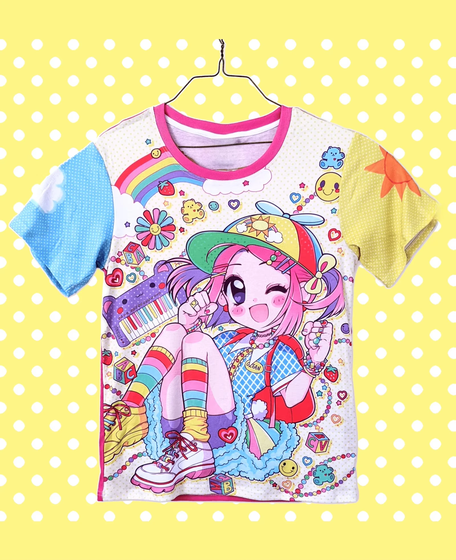 2026 Fashionable Girl Trendy Harajuku Style T-shirt Family Match Loose Large Breathable Short Sleeve Kids Role Playing Clothing