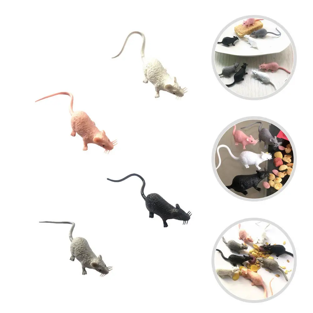 

16Pcs Realistic Plastic Mouse Miniatures for Halloween Prank Party Decoration Lifelike Rats Garden Props Outdoor Decor