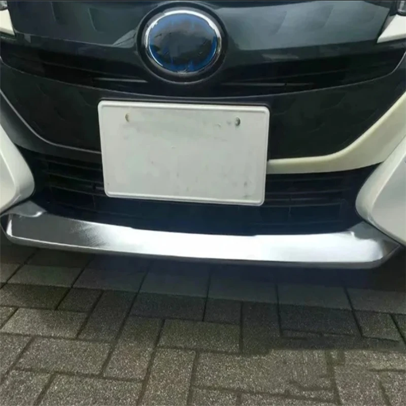 WELKINRY For Toyota Prius PHV Prime XW50 2nd Generation 2017-2019 ABS Chrome Front Car Head Face Bumper Cover Trim