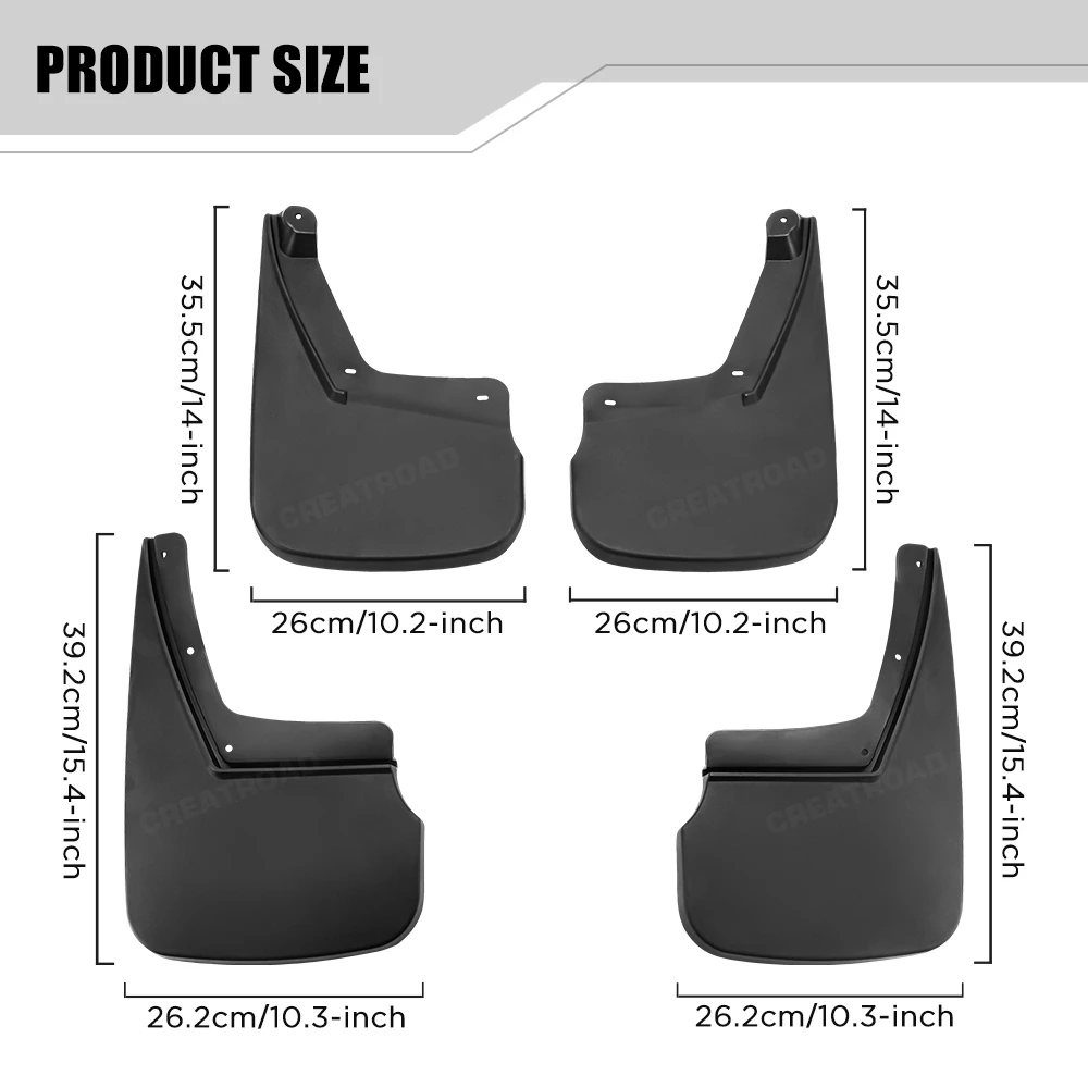 Custom Fit 4PCS Mud Flaps for Chevrolet Suburban/Tahoe 2015 2016 2017 2018 2019 No Drilling Splash Guards Car Fender Accessories