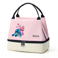 Stitch Insulated Lunch Bag, Portable Lunch Box Storage Bag, Foldable Insulated Cooler Handbag,Perfect For Office School Picnic