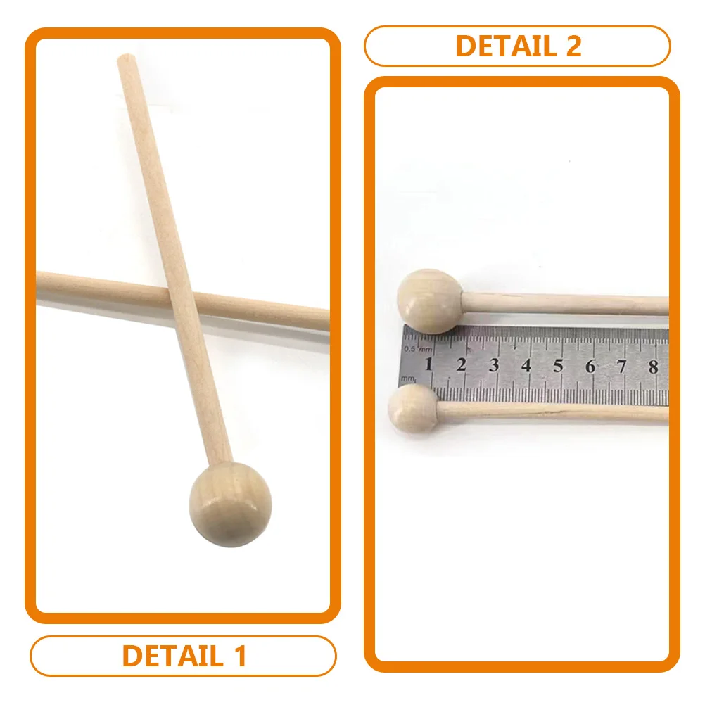 

Round Head Drum Sticks Wood Handle Durable Percussion Drumsticks For Band Concert Performance Bass Bar Music Instruments