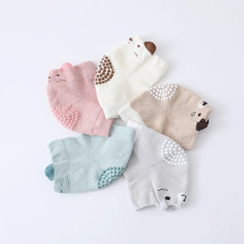 Children's Knee and Elbow Pads Spring and Summer Baby Loop Socks Adhesive Anti Slip and Anti Fall Crawling Protective Equipment