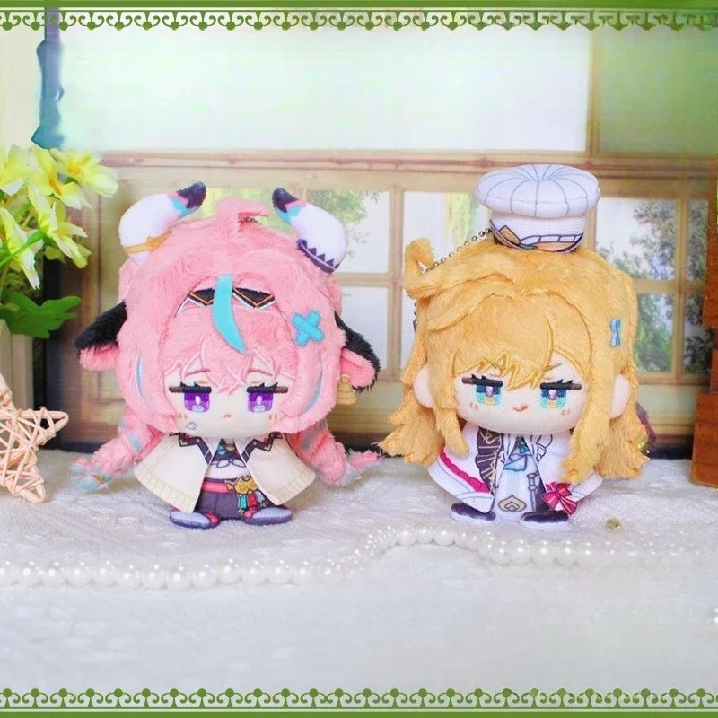 12cm Anime juego Genshin Impact Varesa Escoffier Kawaii Cosplay algodón Dango muñeca llavero Mini peluches suaves figuras  jugue