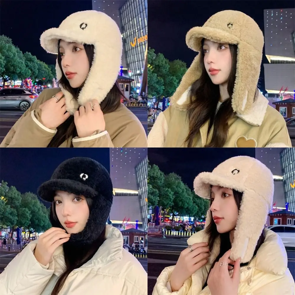 Korean Style Thickened Ear Protection Hat Warm Earflap Hat Windproof Pilot Cap Winter Outdoor Warmth Accessories