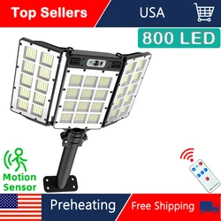 800 Led Powerful Solar Lights Outdoor Garden House Yard Lighting Wall Lamp External Panel Waterproof Motion Sensor Street Light