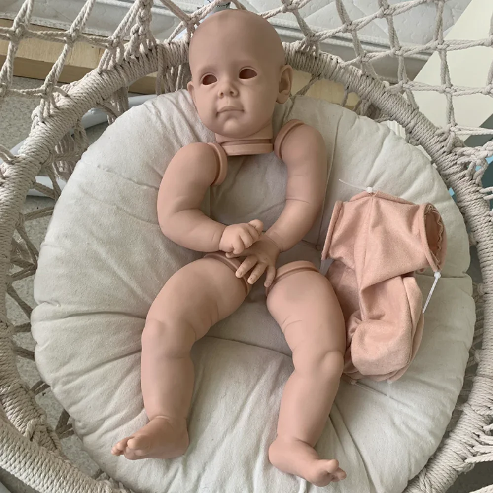 SINO-BB 22inches Bebe Reborn Doll kit Maggie Soft Vinyl Unfinished Doll Parts with Cloth Body and Eyes COA DIY Blank Doll Kit