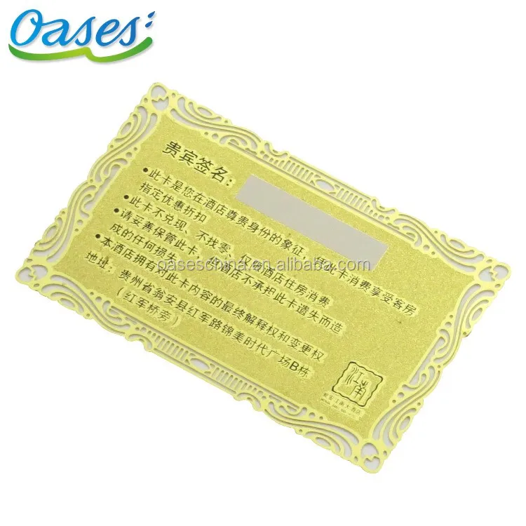 Customized query Chemically Etched Durable Corrosion Resistant Gold Metal Business Card