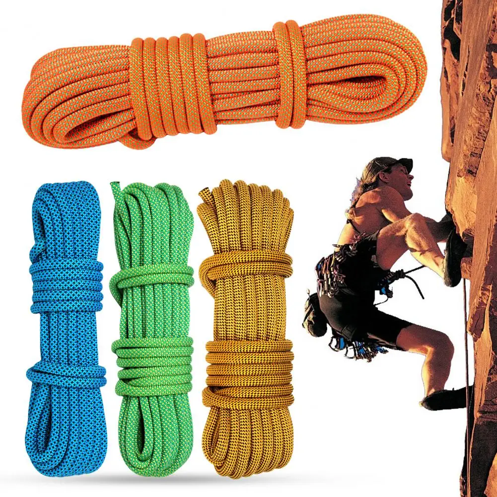 9mm Rock Climbing Rope Wear-resistant High Tensile Wilderness Survival Training Rappelling Rope Climbing Gear Safety Rope