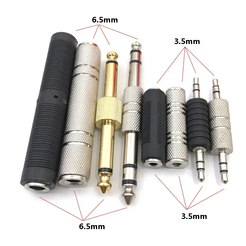 1/2/5/10pcs 6.5mm Male To 6.5mm Male Audio Stereo Jack 3.5 Female To Female Audio Jack Connector Adapter Converter for Speaker