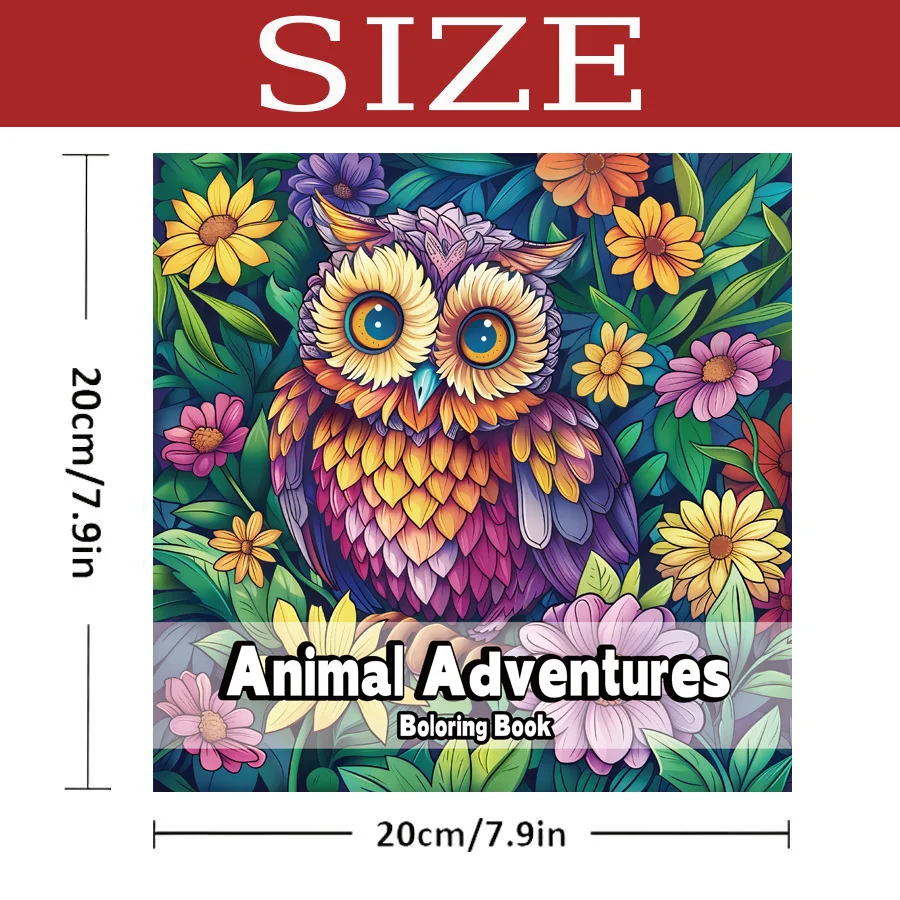 Animal Adventures Coloring Book Cute Line Art and Wildlife Illustrations Relaxing Adult Picture Book for Creative Coloring