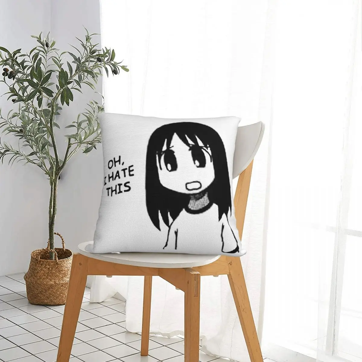 مؤرخة - تحقق من الملف الشخصي Azumanga Daioh Osaka Ayumu Kasuga غطاء وسادة مربع وسادة رمي وسادة للمنزل
