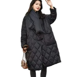 Novas mulheres jaqueta de inverno casaco feminino comprimento médio versão parkas solto grosso quente outwear moda lazer tempo casaco