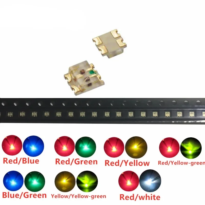 

SMD0605 100pcs SMD LED 1615 Bi-Color Red-Blue/Green/Yellow/blue-Green/White yellow-green LEDs 1/35 model train railway modeling