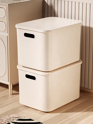 플라스틱 수납 상자 빈티지 스타일 공용 플라스틱 플라스틱 재료 뚜껑 있는 뚜껑 있는 수납 상자 정리 상자 탁상 수납 상자