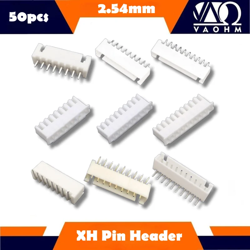 50pcs XH2.54mm 8P/9P/10P Pin Header Connector - Male Plug Female Socket Wire Connector PCB Terminal XH-10A,XH-10AW, XH-10Y, XH-T