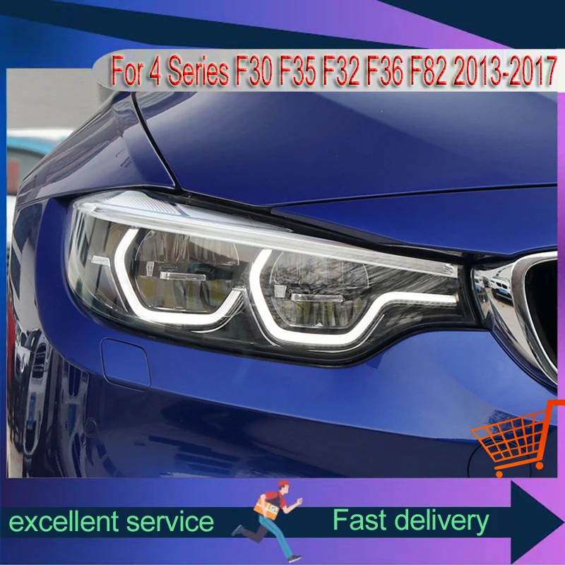 Auto Headlight For BMW 4 Series F30 F35 F32 F36 F82 2013-2017 Spoon Style LED DRL Turn Signal Light Car Lamp Refit Assembly