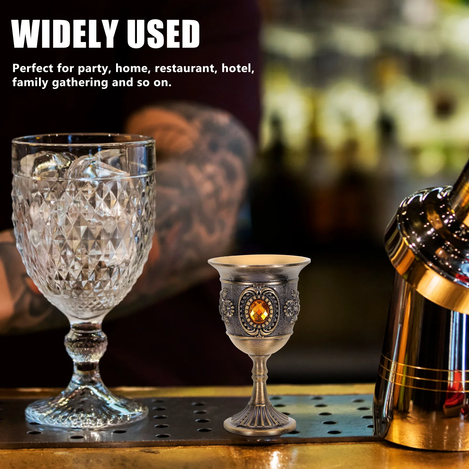 

1Pcs High-Quality Metal Wine Cup Exquisite Design European Style Decorative Goblet for Home Restaurant Party Hotel Use