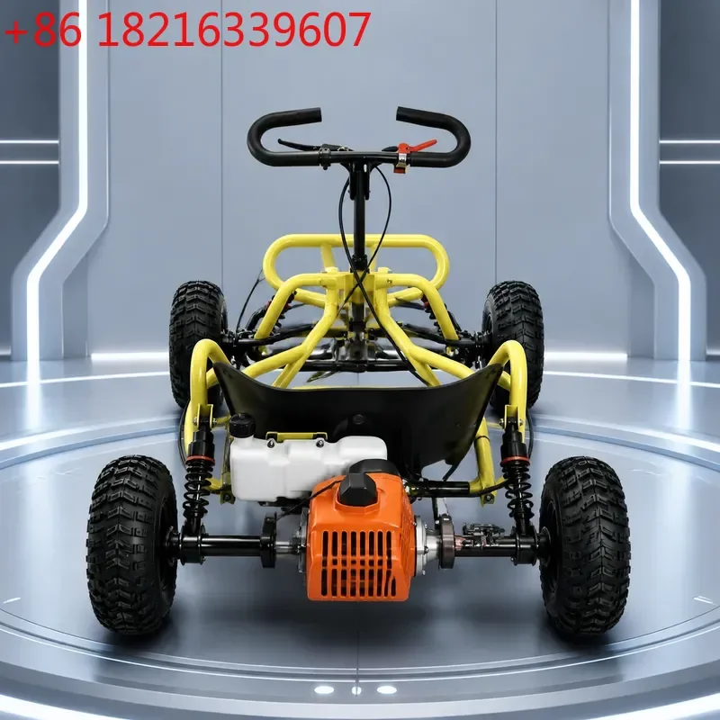 Small 82cc  Go Kart Air Cooled Engine Fuel Saving Durable for Venue Play Leisure Travel and Drifting