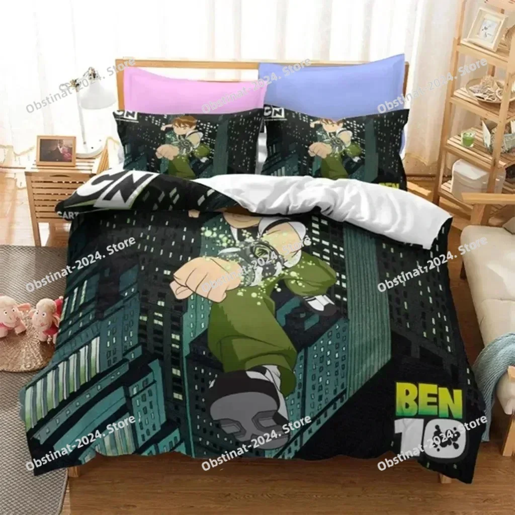 Ben Alien Force 10 Teenage Hacker 3D Printing Comforter Bedding Set,Duvet Cover Bed Set Quilt Cover Pillowcase,King Queen Size