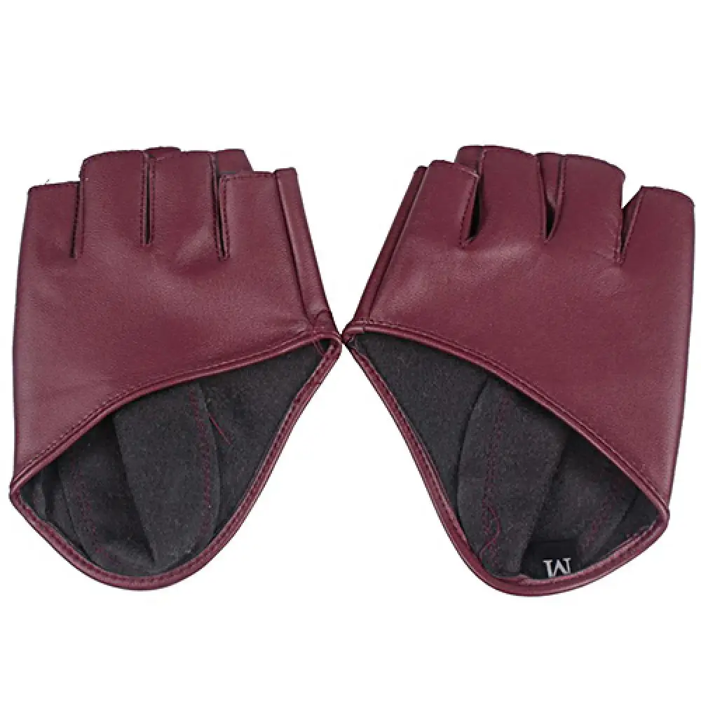 Guantes de medio Dedo de cuero de imitación para mujer, conducción, Pole Dancing, guantes de rendimiento de baile, guantes de disfraz de Halloween