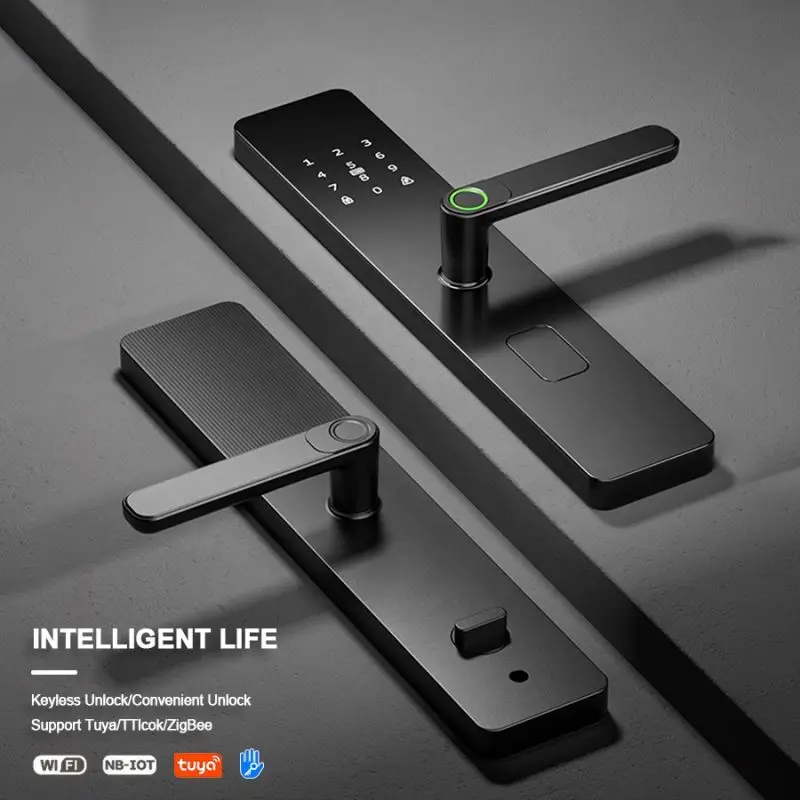 YiTechE Manufacturer Tuya TTLock APP Wifi Fingerprint Smart Card Safe Epic Password Digital Wood Door Handle Lock with Keypad