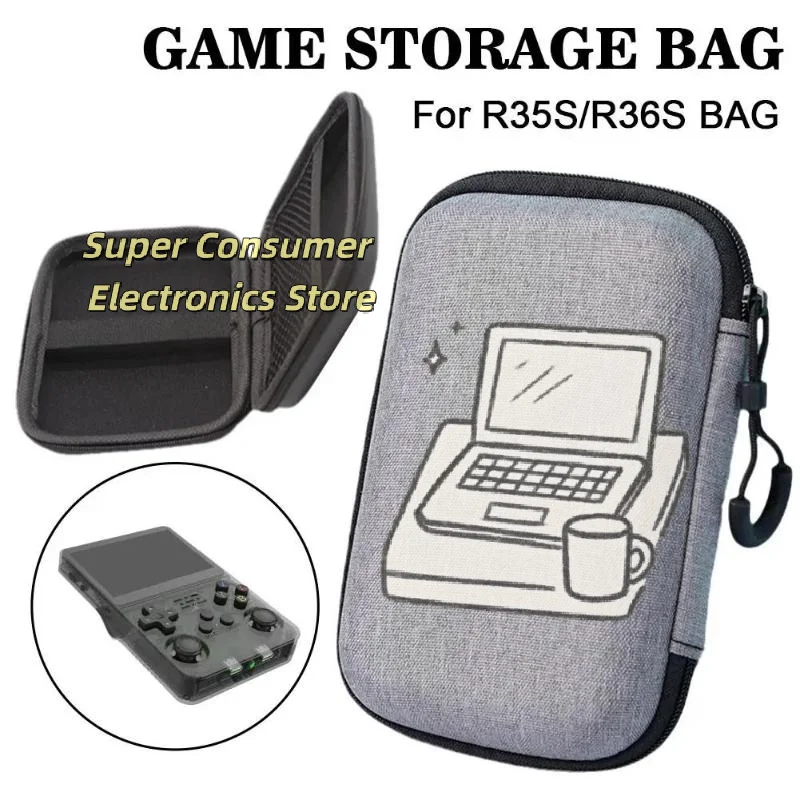 EVA Hard Shell Protective Case for R36S & R35S Retro Handheld Console, Water-Resistant & Shockproof Travel Bag