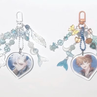 genshin impact neuvilette + childe photo keychains