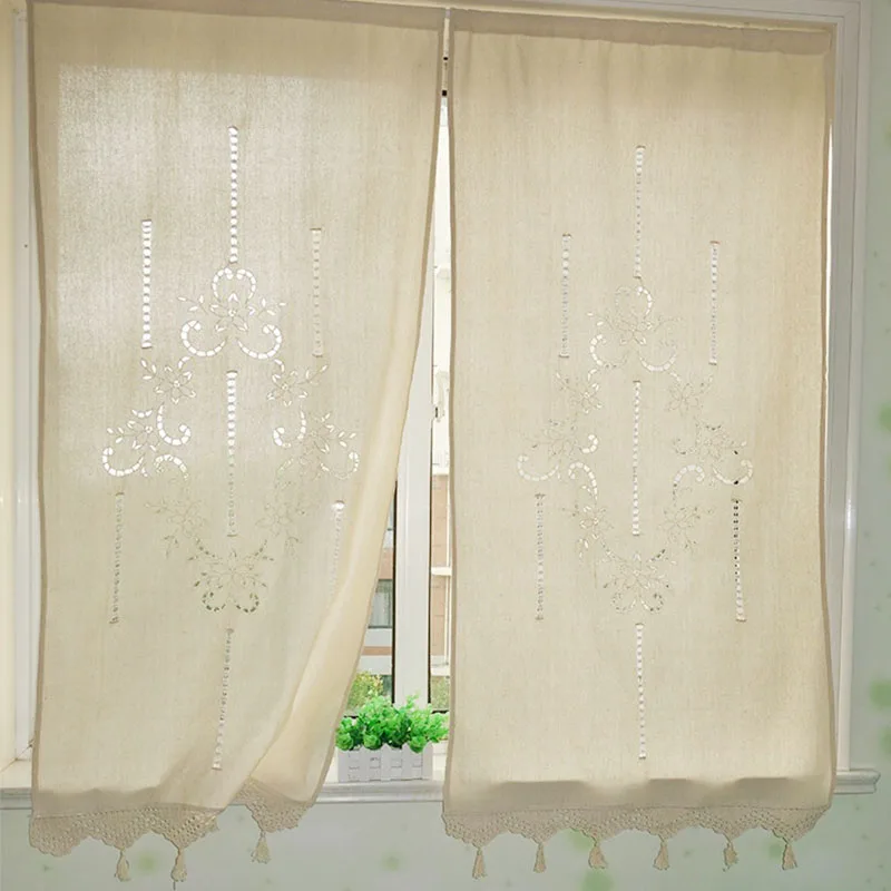 

2 шт., европейские пасторальные хлопковые занавески с изысканной вышивкой, плотные римские шторы для гостиной, спальни