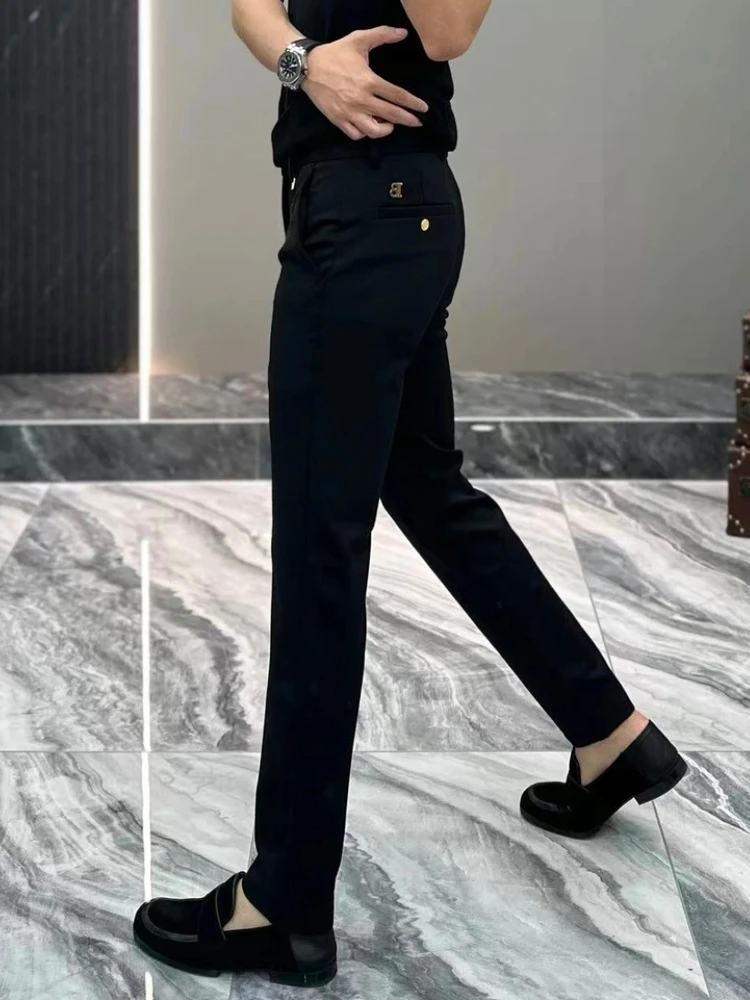 

Повседневные брюки Slim Fit M2303: Весна-Осень, Высокое Качество, Модные, Универсальные, Деловой Стиль, Премиум-класс, Элегантные, Широкие штанины