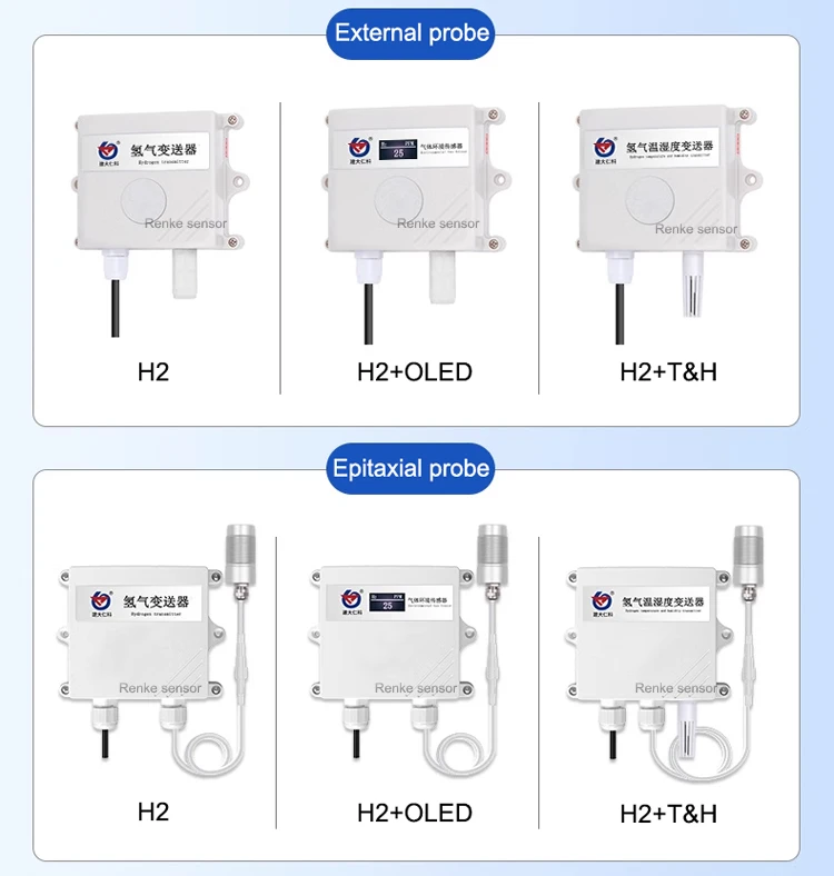 Renke OEM Sensor de hidrógeno Precio Pantalla LED Detector de gas de hidrógeno H2 con alarma
