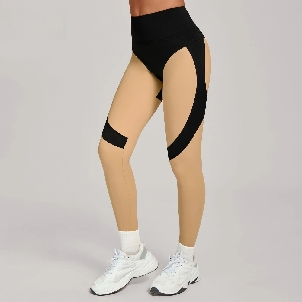 

High Waist Hip Lift Spliced Yoga Pants for Women Quick-Dry Gym workout Running Fitness Slimming Tight Sports Pants Outdoor Wear