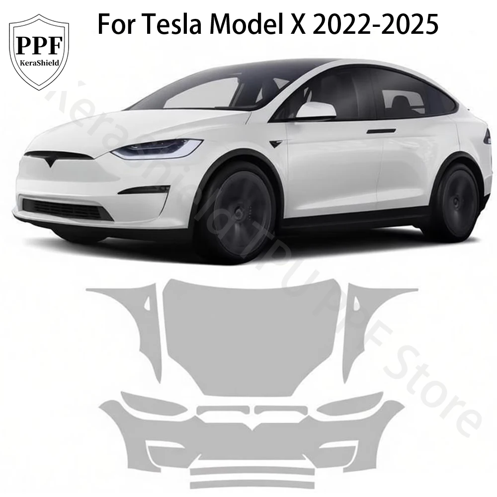 

For Tesla Model X 2022-2025 Car Body Paint Protection Film Pre-cut Clear PPF Anti-Scratch Invisible Repairable Self-adhesive