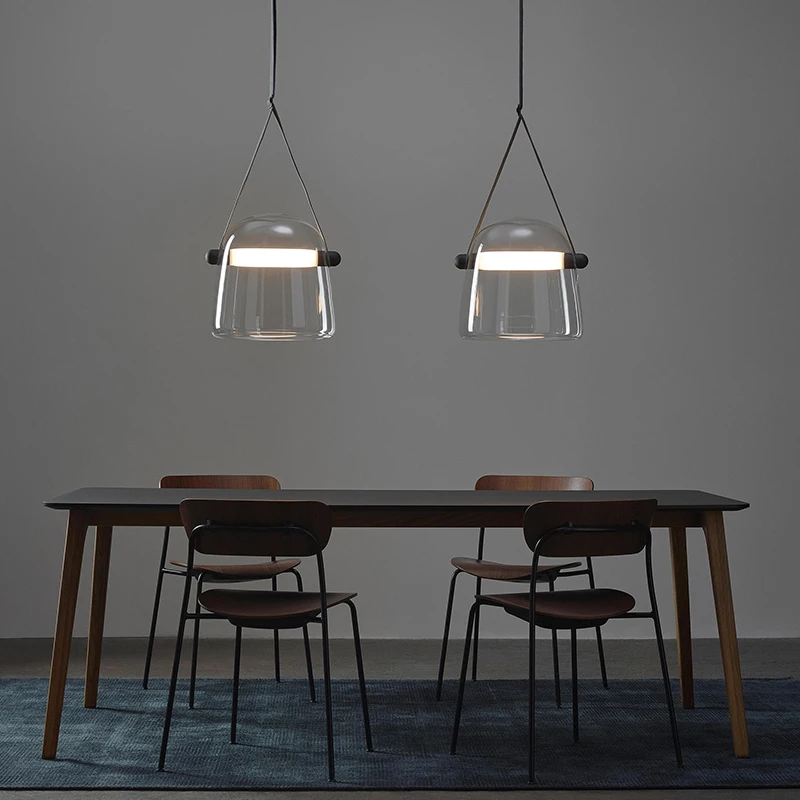 Nordic Restaurant Glass Chandelier Modern Simple Creative Personality Bedside Designer Model Room Bar Lamp