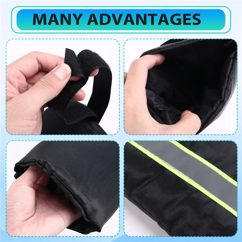 ALIM-4Pcs Outdoor Faucet Covers For Winter Freeze Protection 16X25CM Thicker Hose Bib Insulation Cover With Reflective Strips