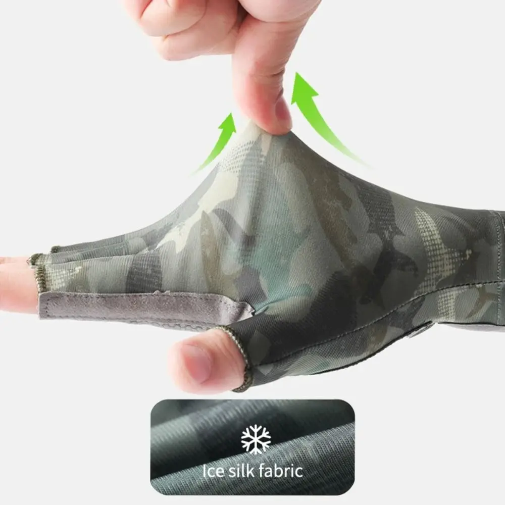 

Профессиональные эластичные перчатки для рыбалки, впитывающие пот, защита от солнца, мужские велосипедные перчатки, противоскользящие дышащие перчатки без пальцев