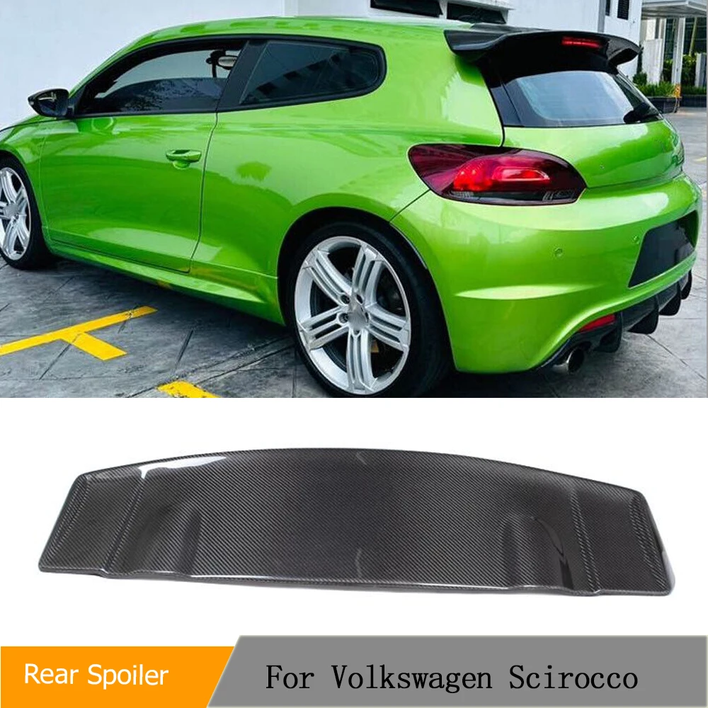 Carbon Faser/FRP Hinten Stamm Dach Lip Flügel Fenster Spoiler für Volkswagen VW Scirocco 2008 - 2013 Nicht für R Rleitung Auto Styling