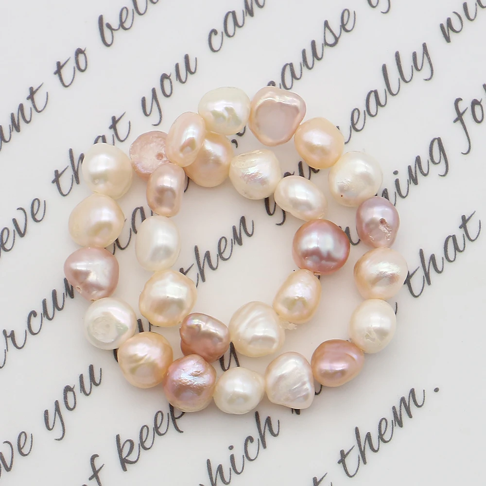 

Mixed-color Mellow Irregular Pearl Bracelet Finished Beaded Piece with Straight Holes Baroque Pearl Jewelry Accessory 18cm