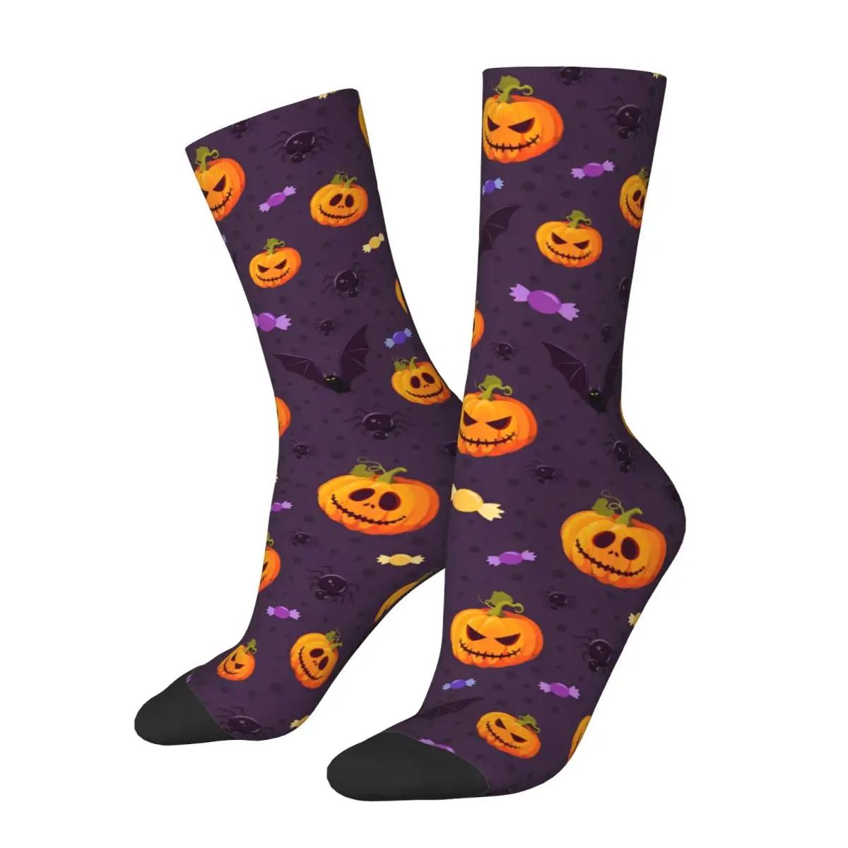 Men's Socks Halloween Pumpkins Ghost Pattern Stockings Autumn Funny Breathable Socks Custom Skateboard Anti-Slip Socks