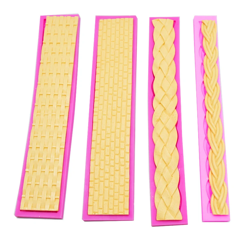 4 Rope Twist Rope Ribbon Texture Cooking Tools Silicone Mold For Baking Fondant Sugar Of Cake Deocrating Bakery Kitchen Ware