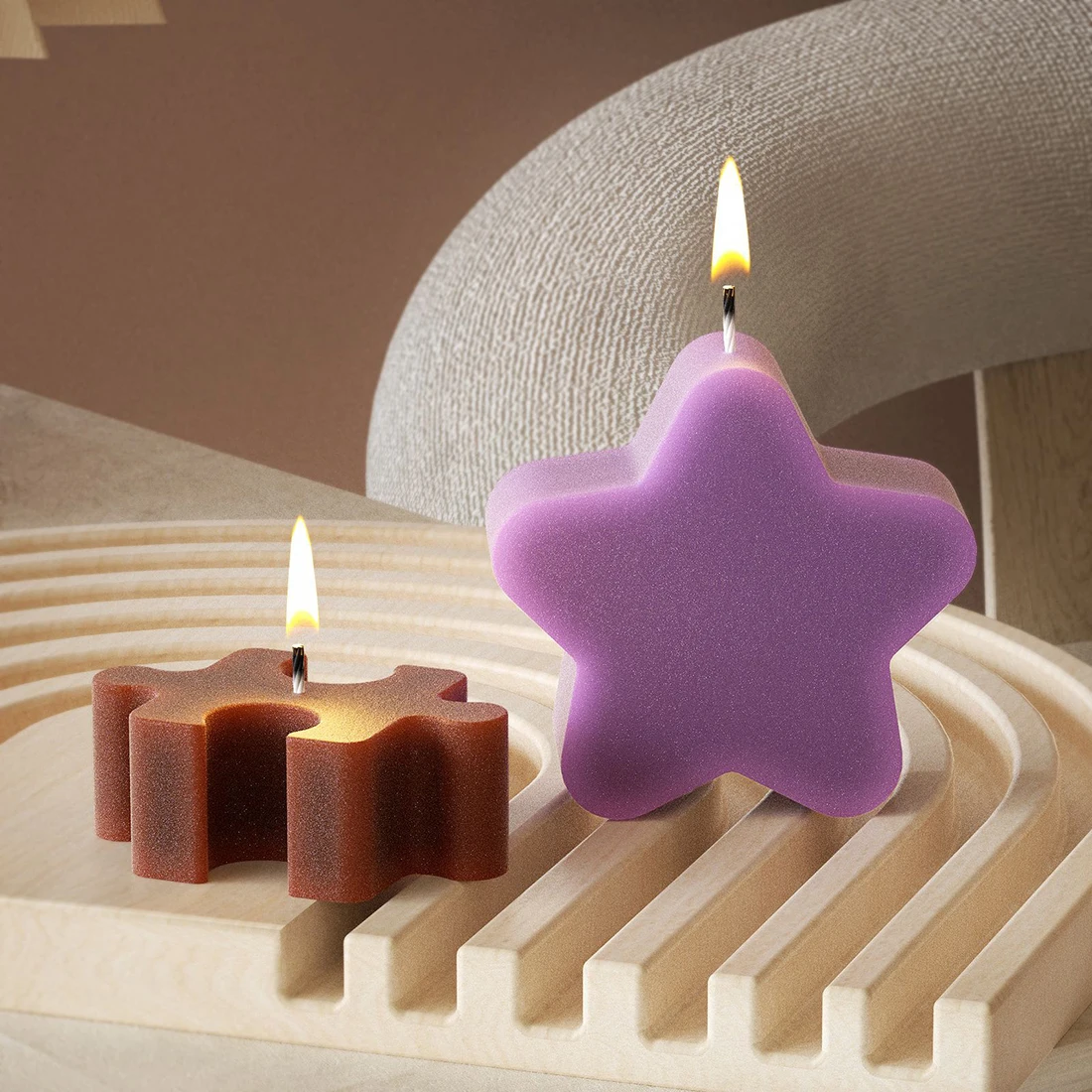 Geometry Shape Candle Silicone Mold 3D Bone Star Puzzle Elliptical Rhombus Shape Plaster Gypsum Cement Ornament Mold Home Decor