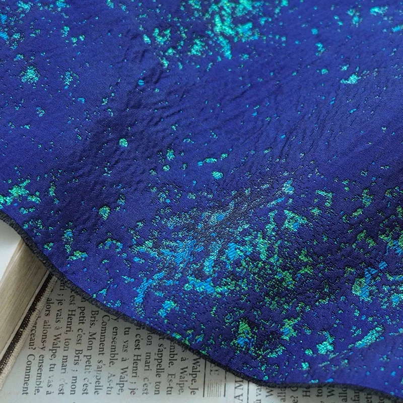 

Vintage Style Splashed Ink Starry Sky Texture Jacquard Fabric Formal Wear Coat Pants Handbag Bohemian Fashion DIY Fabric